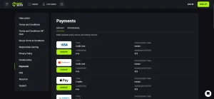 Mateslots Australia payment methods and cashier options